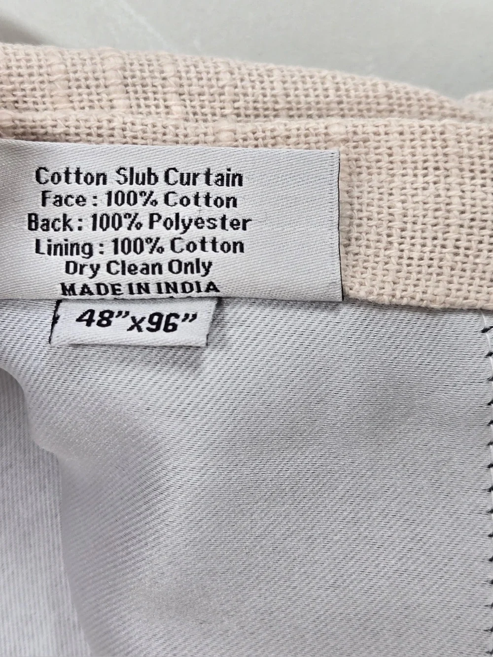 NWT QUINCE Set Of 2 48x96 Cotton Slub Room Darkening Curtains Natural 0722